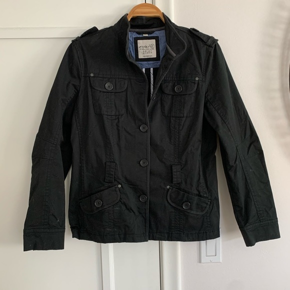 Esprit Jackets & Coats Black Canvas Field Utility Jacket Military